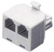 TA-1013W Τηλεφωνικός Διακλαδωτής Αρσενικό σε 2 Θηλυκά 6P4C Άσπρος