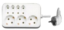 G03/4S Λευκό Πολύπριζο 3+4 Θέσεων με Καλώδιο 1.5m