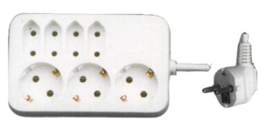 G03/4S Λευκό Πολύπριζο 3+4 Θέσεων με Καλώδιο 1.5m