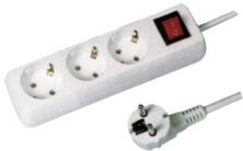 G03K Λευκό Πολύπριζο 3 Θέσεων με Διακόπτη και Καλώδιο 1.5m