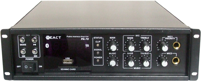 PA-70 Επαγγελματικός Ενισχυτής Ήχου 150W 100V με USB & Ραδιόφωνο