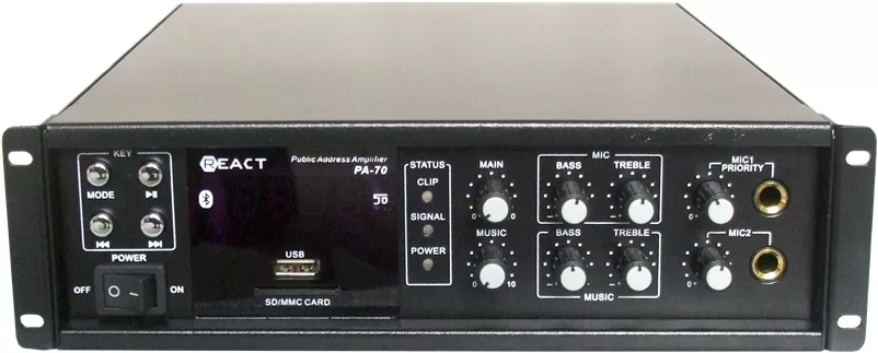 PA-70 Επαγγελματικός Ενισχυτής Ήχου 150W 100V με USB & Ραδιόφωνο 3 PA-70 Επαγγελματικός Ενισχυτής Ήχου 150W 100V με USB & Ραδιόφωνο