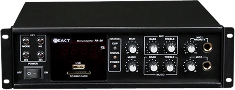 PA-50 Επαγγελματικός Ενισχυτής Ήχου 60W 100V με USB & Ραδιόφωνο