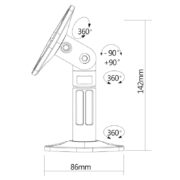 SB-20 Βάση Ηχείου Τοίχου Οροφής 3.5KG Ρυθμιζόμενη 2