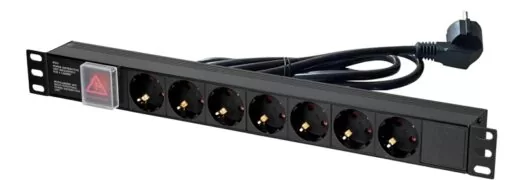 GN-1907P Πολύμπριζο Rack 1U 7 Σούκο με Διακόπτη