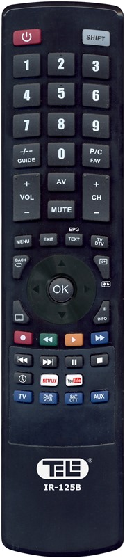 IR-125B Universal Τηλεχειριστήριο 4 Συσκευών για Smart TV με Netflix και Youtube