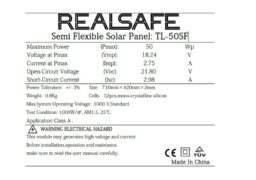 TL-50SF SOLAR PANEL ΗΜΙΕΥΚΑΜΠΤΟ 50W 5