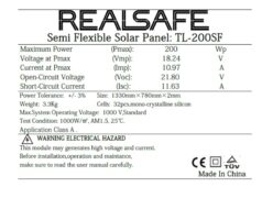 TL-200SF SOLAR PANEL ΗΜΙΕΥΚΑΜΠΤΟ 200W 4