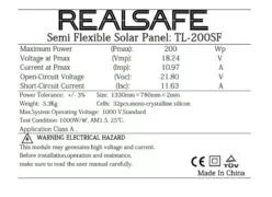 TL-200SF SOLAR PANEL ΗΜΙΕΥΚΑΜΠΤΟ 200W 4