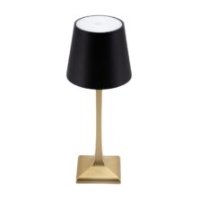 LP-RO-GD-BL Χρυσό Μαύρο Επαναφορτιζόμενο Αδιάβροχο Φωτιστικό LED με Dimmer Θερμό 2800K