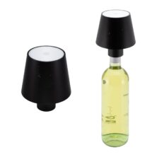 LP-PA-BL Μαύρο Επαναφορτιζόμενο Αδιάβροχο Φωτιστικό LED για Μπουκάλια Θερμό Λευκό