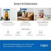 TAPO C220 Κάμερα Ασφαλείας WiFi 2K Περιστρεφόμενη 3