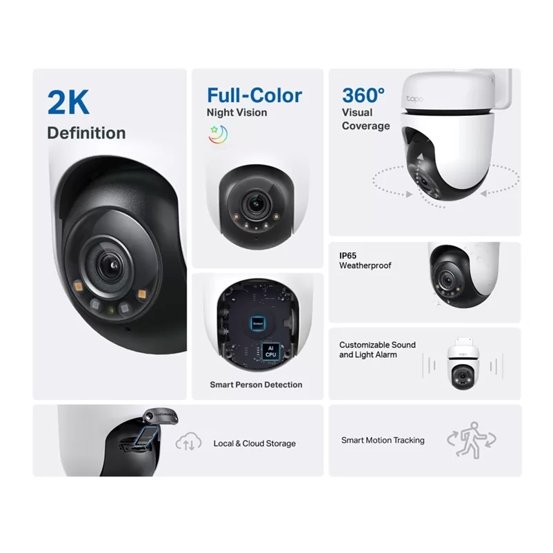 TAPO C510W WiFi Κάμερα Ασφαλείας Εξωτερικού Χώρου 3MP Περιστρεφόμενη με Συναγερμό 6 TAPO C510W WiFi Κάμερα Ασφαλείας Εξωτερικού Χώρου 3MP Περιστρεφόμενη με Συναγερμό - Image 4