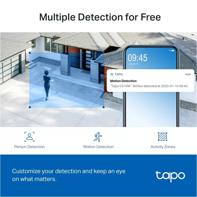 TAPO C510W WiFi Κάμερα Ασφαλείας Εξωτερικού Χώρου 3MP Περιστρεφόμενη με Συναγερμό 10 TAPO C510W WiFi Κάμερα Ασφαλείας Εξωτερικού Χώρου 3MP Περιστρεφόμενη με Συναγερμό - Image 8