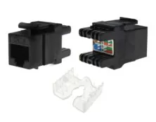KEYSTONE JACK RJ45 UTP CAT 6 KRONE TYPE 180° ΠΡΙΖΑΣ / PATCH PANEL ΜΑΥΡΟ ΜΕ UL KJ6-05 SUT