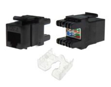 KEYSTONE JACK RJ45 UTP CAT 6 KRONE TYPE 180° ΠΡΙΖΑΣ / PATCH PANEL ΜΑΥΡΟ ΜΕ UL KJ6-05 SUT