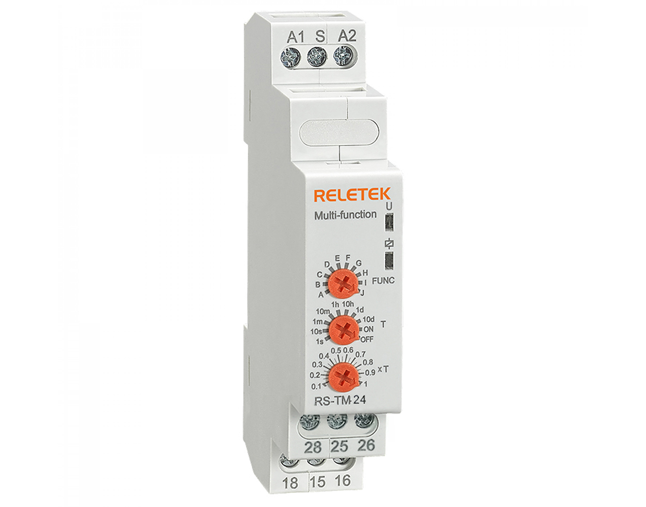 ΧΡΟΝΙΚΟ RELAY ΡΑΓΑΣ 10 ΛΕΙΤΟΥΡΓΙΩΝ 2C/O 12-240VAC/DC RS-TM24 RELETEK
