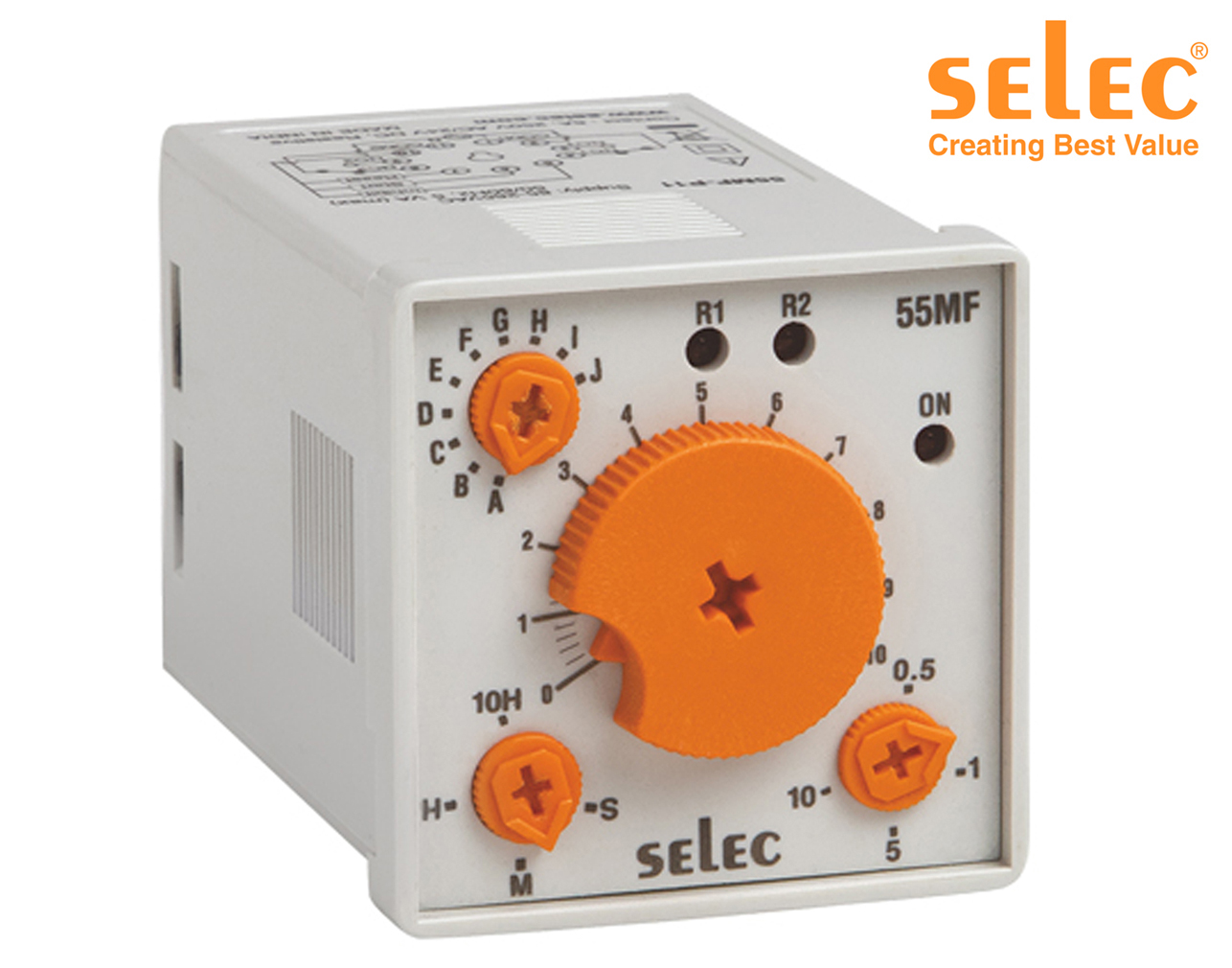 ΧΡΟΝΙΚΟ RELAY ΠΙΝΑΚΟΣ 11P 10 ΛΕΙΤΟΥΡΓΙΩΝ 2C/O 48X48 20-240VAC 55MF-P11 SELEC