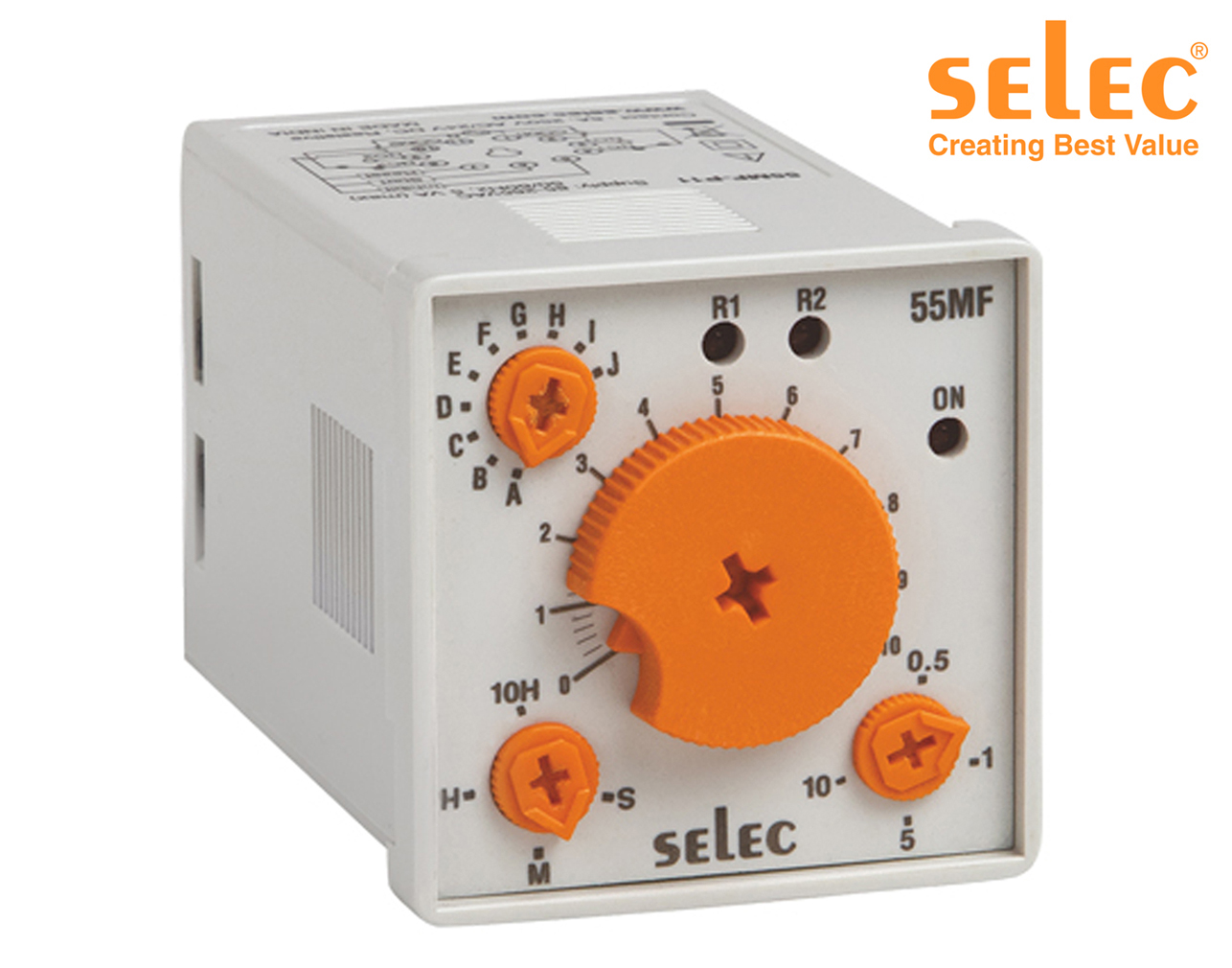 ΧΡΟΝΙΚΟ RELAY ΠΙΝΑΚΟΣ 8P 10 ΛΕΙΤΟΥΡΓΙΩΝ 2C/O 48X48 20-240VAC/DC 55MF-P8 SELEC