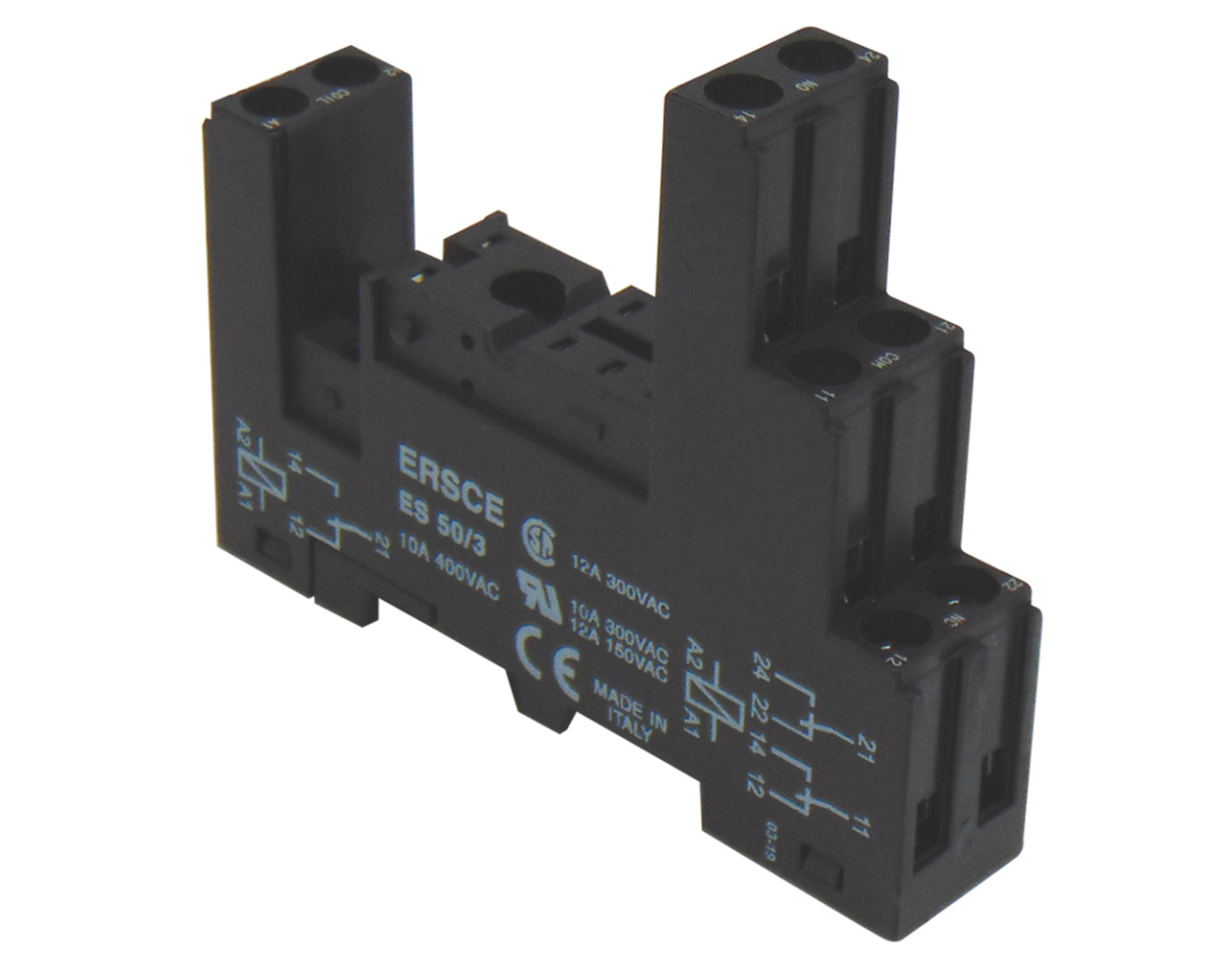 ΒΑΣΗ ΡΑΓΑΣ 2P ΓΙΑ RELAY MINI ΜΑΥΡΗ ES50/3 ERSCE 3 ΒΑΣΗ ΡΑΓΑΣ 2P ΓΙΑ RELAY MINI ΜΑΥΡΗ ES50/3 ERSCE
