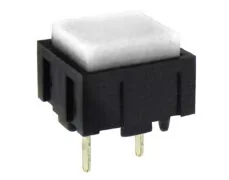 ΜΠΟΥΤΟΝ PUSH ON ΤΕΤΡΑΓΩΝΟ 12.4X12.4 2P PCB ΛΕΥΚΟ PB13-A-WN-S HNO