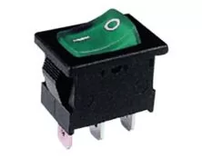 ΔΙΑΚΟΠΤΗΣ ROCKER MINI 3P ΜΕ ΛΥΧΝΙΑ ON-OFF 8A/250V ΠΡΑΣΙΝΟΣ PS8A-13 BEJ/DIE