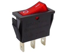 ΔΙΑΚΟΠΤΗΣ ROCKER ΜΕΣΑΙΟΣ 3P ΜΕ ΛΥΧΝΙΑ ON-OFF 16A/250V ΚΟΚΚΙΝΟΣ RK1-11 1X1N B/R "0-" SOKEN 1