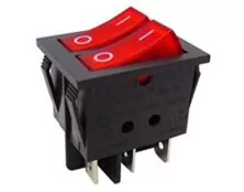 ΔΙΑΚΟΠΤΗΣ ROCKER ΜΕΓΑΛΟΣ ΔΙΠΛΟΣ 6P ΜΕ ΛΥΧΝΙΑ ON-OFF 16A/250V ΚΟΚΚΙΝΟΣ RK1-23AB 1Χ1X2Ν B/R "0-" SOKEN