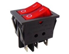 ΔΙΑΚΟΠΤΗΣ ROCKER ΜΕΓΑΛΟΣ ΔΙΠΛΟΣ 6P ΜΕ ΛΥΧΝΙΑ ON-OFF 16A/250V ΚΟΚΚΙΝΟΣ RK1-23AB 1Χ1X2Ν B/R "0-" SOKEN 1