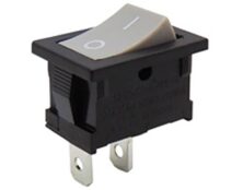 ΔΙΑΚΟΠΤΗΣ ROCKER MINI 2P ON-OFF 6A/250V ΓΚΡΙ RΚ2-16 1X1 B/G ''0-'' SOKEN