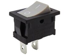 ΔΙΑΚΟΠΤΗΣ ROCKER MINI 2P ON-OFF 6A/250V ΓΚΡΙ RΚ2-16 1X1 B/G ''0-'' SOKEN