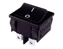ΔΙΑΚΟΠΤΗΣ ROCKER ΜΕΣΑΙΟΣ 6P ON-ON 6A/250V ΜΑΥΡΟΣ RL3-222 YNX/DIE