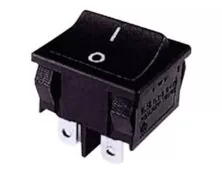 ΔΙΑΚΟΠΤΗΣ ROCKER ΜΕΣΑΙΟΣ 6P ON-ON 6A/250V ΜΑΥΡΟΣ RL3-222 YNX/DIE