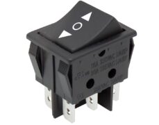 ΔΙΑΚΟΠΤΗΣ ROCKER ΜΕΓΑΛΟΣ 6P (ON)-OFF-(ON) 16A/250V ΜΑΥΡΟΣ PS8C-5 BEJ/DIE 1