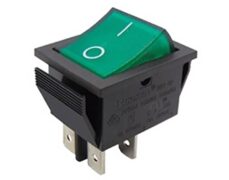 ΔΙΑΚΟΠΤΗΣ ROCKER ΜΕΓΑΛΟΣ 4P ΜΕ ΛΥΧΝΙΑ ΟΝ-OFF 16A/250V ΠΡΑΣΙΝΟΣ RK1-01 2Χ1N B/G"0-" SOKEN 1