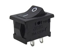 ΔΙΑΚΟΠΤΗΣ ROCKER MINI 2P ON-OFF 6A/250V ΜΑΥΡΟΣ (P16) RL3-111 YNX