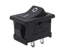 ΔΙΑΚΟΠΤΗΣ ROCKER MINI 2P ON-OFF 6A/250V ΜΑΥΡΟΣ (P16) RL3-111 YNX