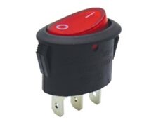 ΔΙΑΚΟΠΤΗΣ ROCKER MINI ΟΒΑΛ 3P ΜΕ ΛΥΧΝΙΑ ON-OFF 10A/250V ΚΟΚΚΙΝΟΣ RK2-37 1Χ1Ν Β/R "0-" SOKEN