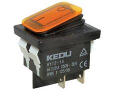 ΔΙΑΚΟΠΤΗΣ ROCKER ΜΕΓΑΛΟΣ 4P ΜΕ ΛΥΧΝΙΑ ON-OFF 10Α/250V IP65 ΠΟΡΤΟΚΑΛΙ HY12-15 KED 1
