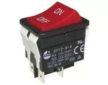 ΔΙΑΚΟΠΤΗΣ ROCKER ΜΕΓΑΛΟΣ 4P ON-OFF 18Α/250V ΚΟΚΚΙΝΟΣ HY12-9-4 KED