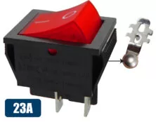 ΔΙΑΚΟΠΤΗΣ ROCKER ΜΕΓΑΛΟΣ 4P ΜΕ ΛΥΧΝΙΑ ΟΝ-OFF 23A/250V ΚΟΚΚΙΝΟΣ RK1-01F 2X1N B/R "0-" SOKEN