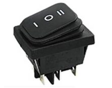 ΔΙΑΚΟΠΤΗΣ ROCKER ΜΕΓΑΛΟΣ 6P ON-OFF-ON 16A/250V IP40 MAYΡΟ RL2(P) YNX/DIE
