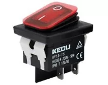 ΔΙΑΚΟΠΤΗΣ ROCKER ΜΕΓΑΛΟΣ 4P ΜΕ ΛΥΧΝΙΑ ON-OFF 10Α/250V IP65 ΚΟΚΚΙΝΟΣ HY12-15 KED
