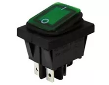 ΔΙΑΚΟΠΤΗΣ ROCKER ΜΕΓΑΛΟΣ 4P ΜΕ ΛΥΧΝΙΑ ON-OFF 22A/250V IP65 ΠΡΑΣΙΝΟΣ WR210 HNO