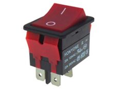 ΔΙΑΚΟΠΤΗΣ ROCKER ΜΕΓΑΛΟΣ 4P ON-OFF 22A/250V ΚΟΚΚΙΝΟΣ LR210 HNO