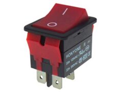 ΔΙΑΚΟΠΤΗΣ ROCKER ΜΕΓΑΛΟΣ 4P ON-OFF 22A/250V ΚΟΚΚΙΝΟΣ LR210 HNO 1