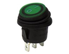 ΔΙΑΚΟΠΤΗΣ ROCKER Φ23 3P ΜΕ ΛΥΧΝΙΑ ON-OFF 10A/250V IP65 ΠΡΑΣΙΝΟΣ WR5110 HNO