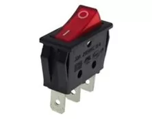 ΔΙΑΚΟΠΤΗΣ ROCKER ΜΕΣΑΙΟΣ 3P ΜΕ ΛΥΧΝΙΑ ON-OFF 22A/250V ΚΟΚΚΙΝΟΣ R1110 HNO