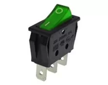 ΔΙΑΚΟΠΤΗΣ ROCKER ΜΕΣΑΙΟΣ 3P ΜΕ ΛΥΧΝΙΑ ON-OFF 22A/250V ΠΡΑΣΙΝΟΣ R1110 HNO