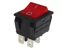 ΔΙΑΚΟΠΤΗΣ ROCKER ΜΕΓΑΛΟΣ 4P ΜΕ ΛΥΧΝΙΑ ΟΝ-OFF 22A/250V ΚΟΚΚΙΝΟΣ R4210 HNO